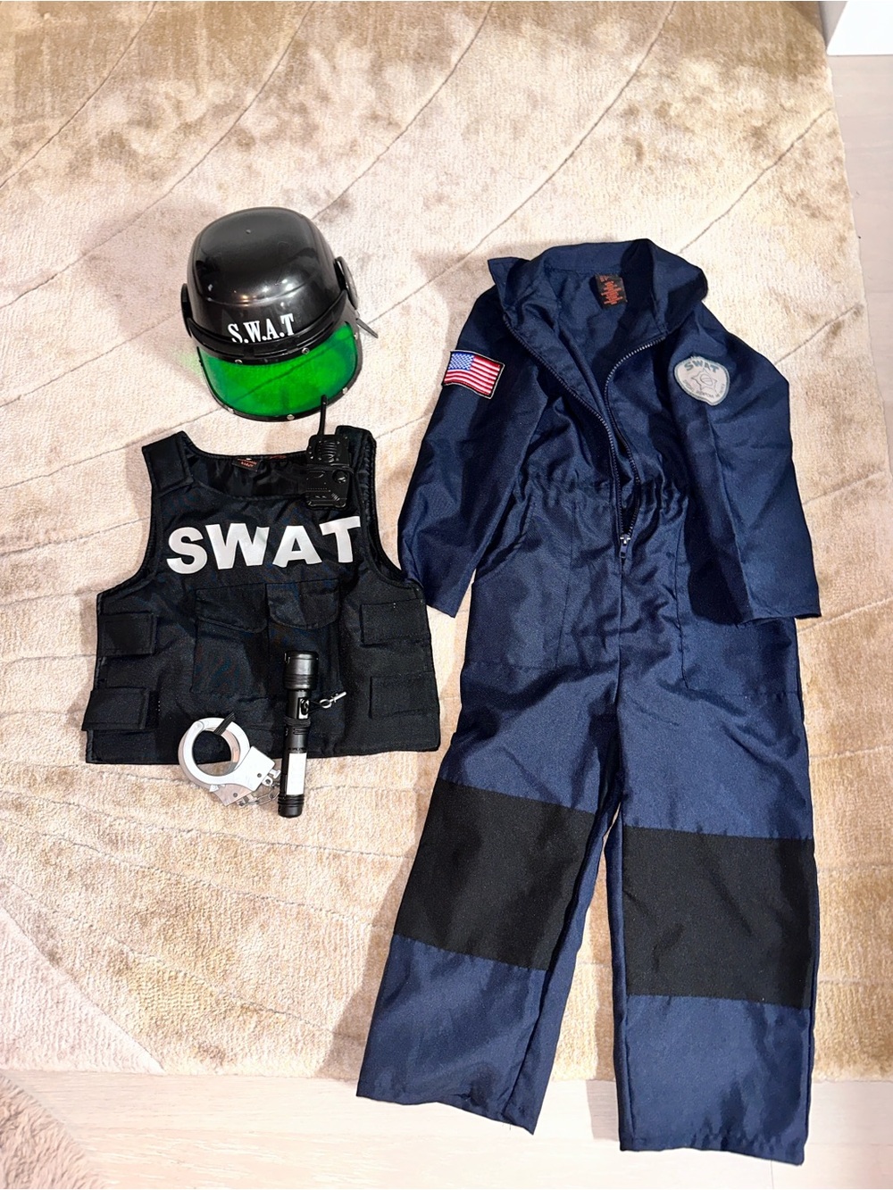 Kids SWAT Costume Set in Black and Navy - Halloween Outfit